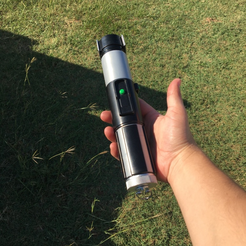 Custom Star Wars Hasbro yoda lightsaber with orange blade